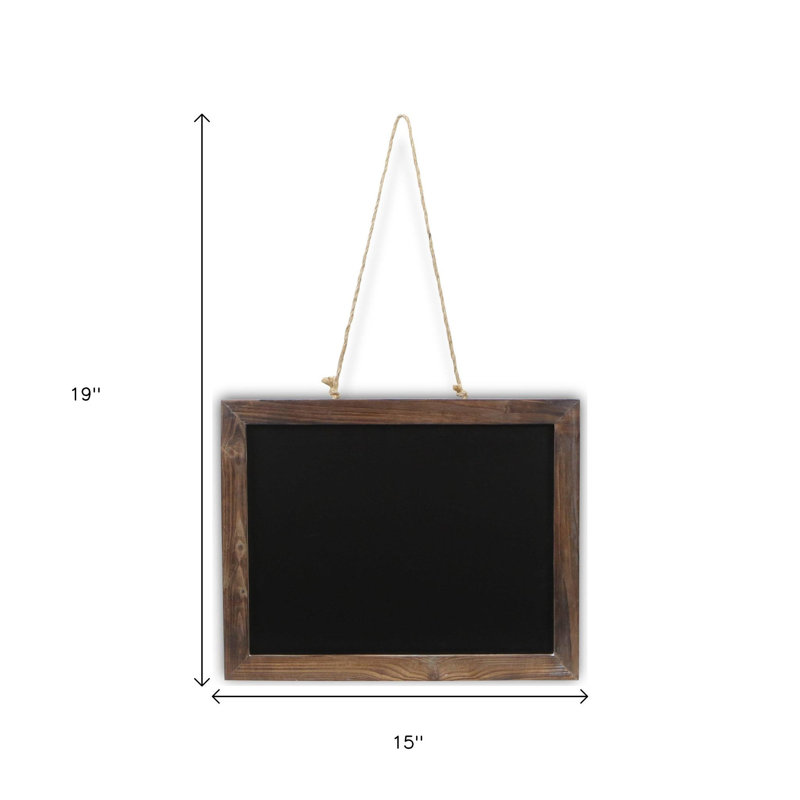 Tableau noir suspendu en bois 15 po x 19 po