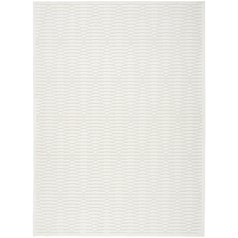 Nourison Care Free Ivory Modern Indoor Rug, Rectangle 5'3" x 7'