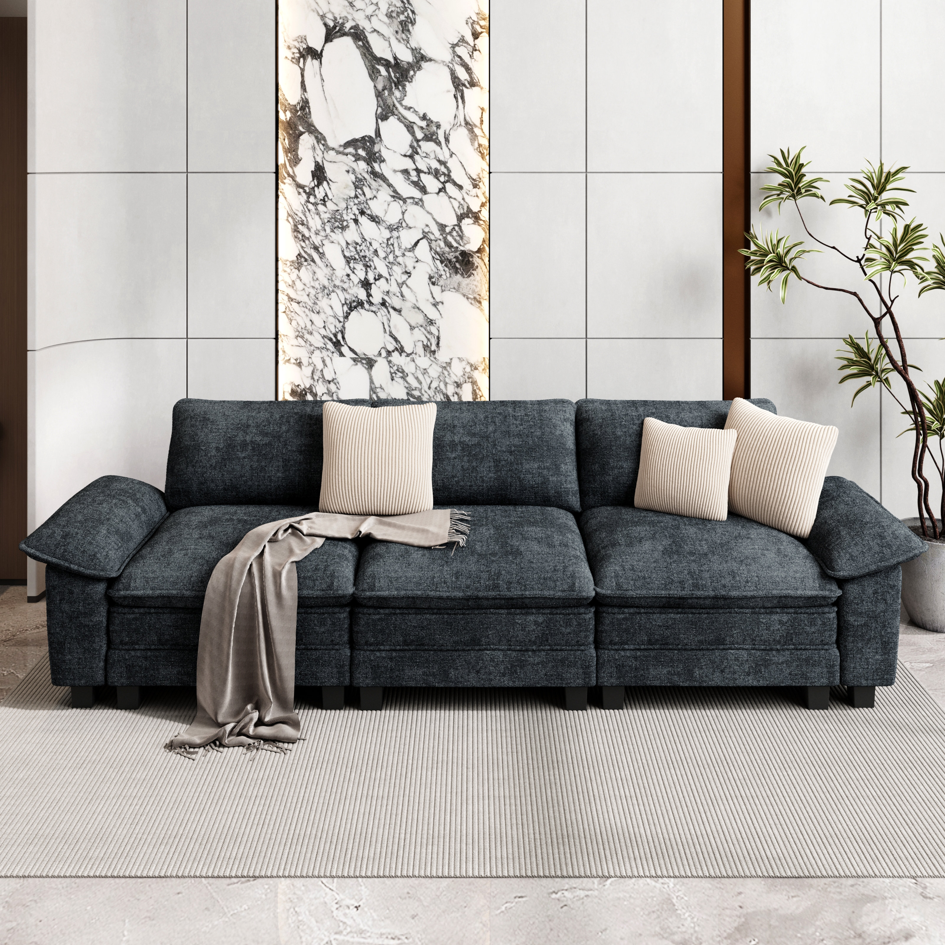 Mercer41 Upholstered Modular Sectional Sofa Cloud Couch & Reviews ...