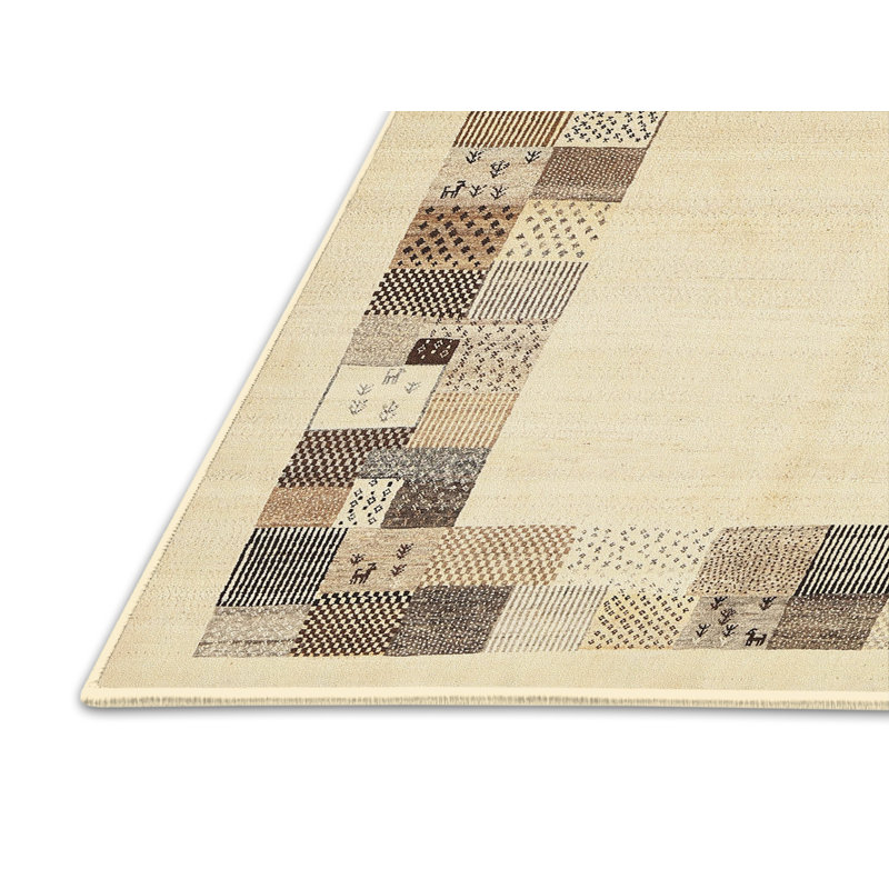 Tapis beige/brun/gris contemporain, Rectangle 2 pi x 4 pi