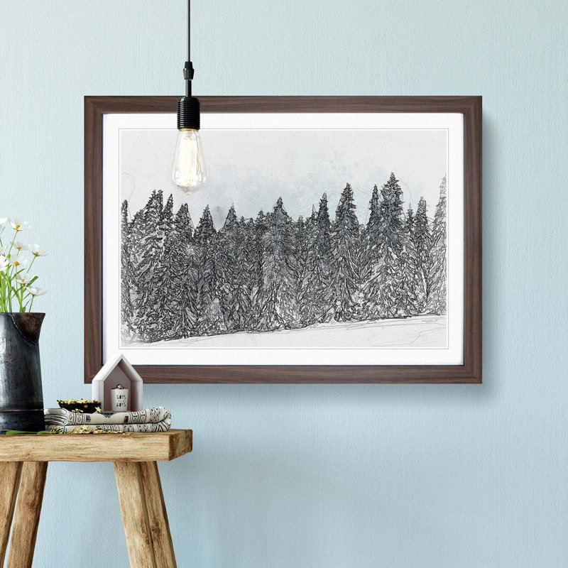 Points of the Trees in Abstract - Picture Frame Graphic Art Print, Walnut, 40cm H x 60cm W x 2cm D