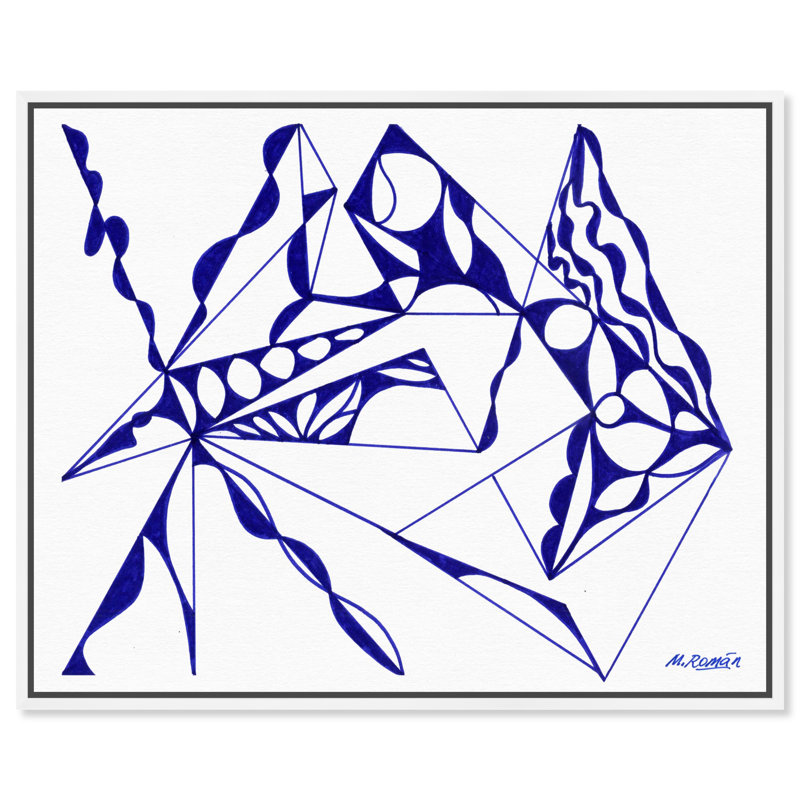 Manuel Roman - Blue Quartz Print by Oliver Gal, 37"H x 46"W, White Floater Frame