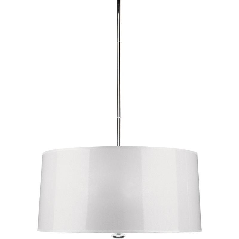 Penelope 3 - Light Drum Chandelier, White Ceramik Parchment
