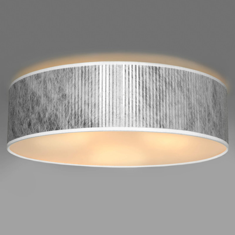 Tres Plisado Flush Mount, Silver, 10cm H x 40cm W x 40cm D