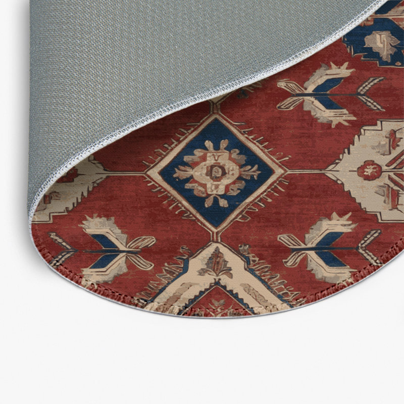 Tapis d'intérieur et d'extérieur brun Persian, Rond 5 pi