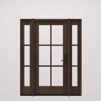 G106-SW-80 | Porte simple de 80 po, avec 2 portes extérieures pré-montées RTA 2 x SDS 6, bois d'acajou brut