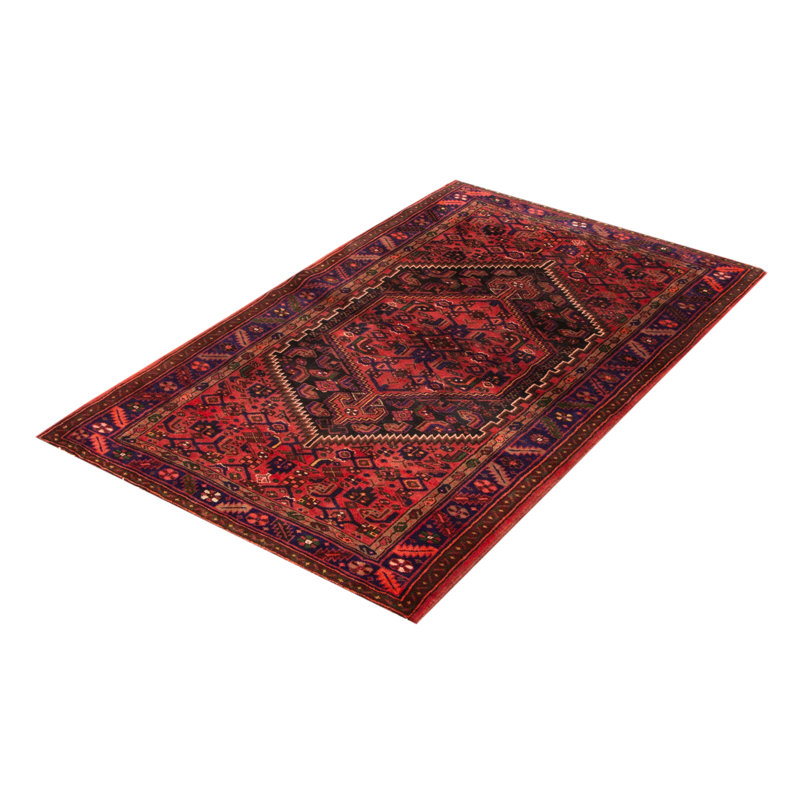 Tapis rouge noué à la main unique 4 pi 7 po x 7 pi 1 po Andelz