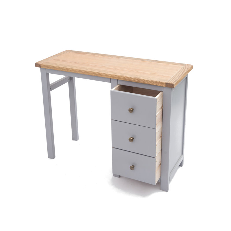 Mikell Writing Desk, Natural/Grey/Gold