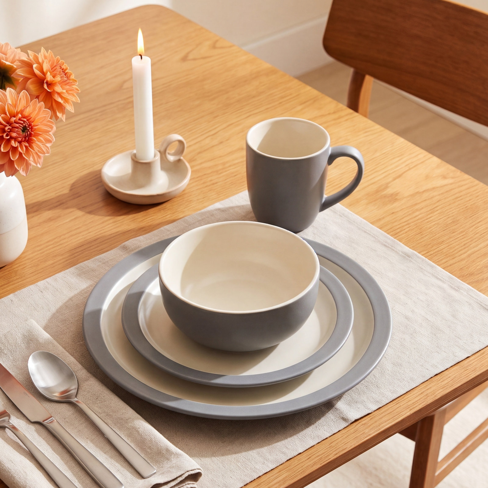 Colorwave Stoneware Dinnerware Set, Slate