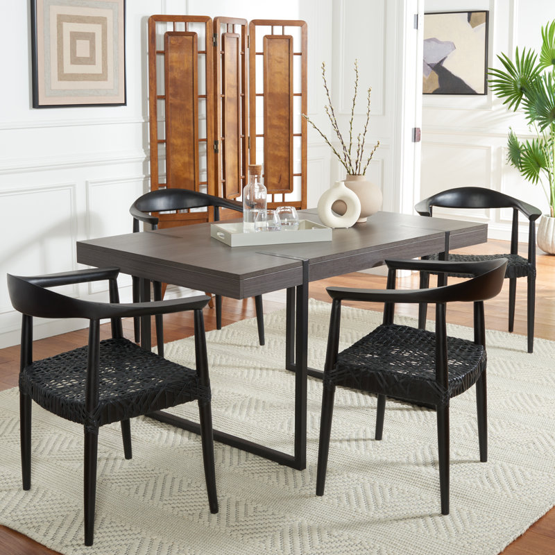 Solid Wood Arm Chair in Black
