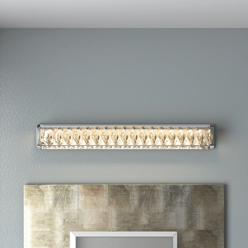 Steveson Dimmable LED Vanity Light, 4.5" H x 31.9" W x 2.2" D, Chrome