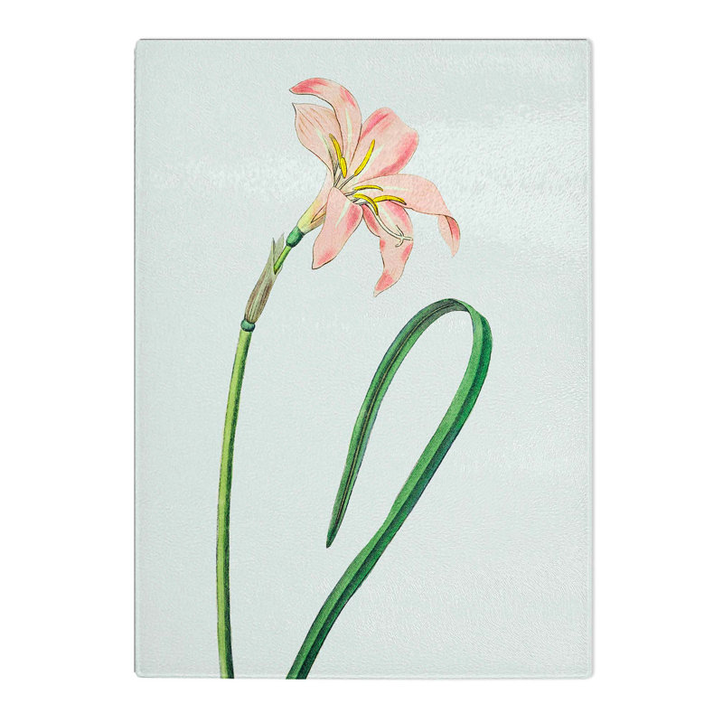 Tempered Glass Fairy Lily Chopping Board, 28.5 cm W x 39 cm L