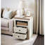 Table d'appoint rustique avec 2 rangements pour la chambre à coucher et le salon, extrémité 2 tiroirs blanc antique, décoration de style et d'espace