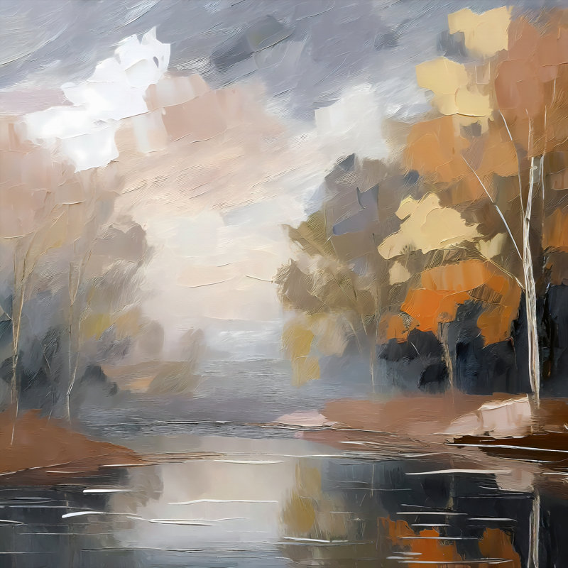 Autumn Lake, 24" H x 24" W