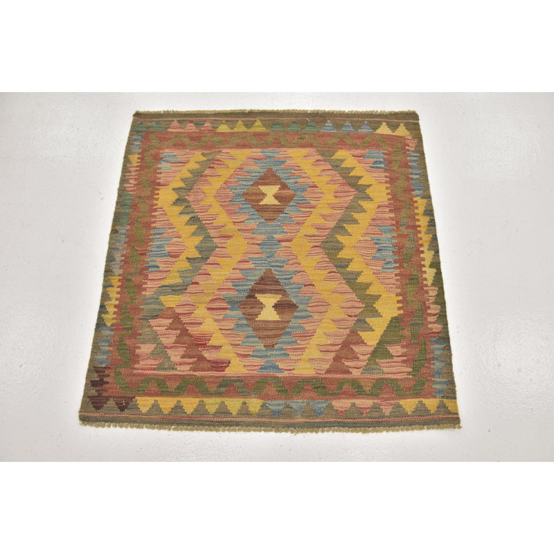 Lorain One-of-a-Kind 3'2" X 3'4" New Age Wool Area Rug in Puce
