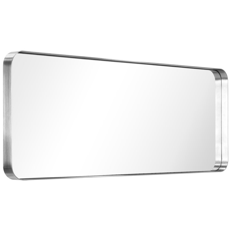 Miroir mural, Argent brossé, 48 po x 18 po