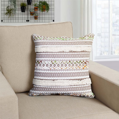 Embroidered Cotton Throw Pillow