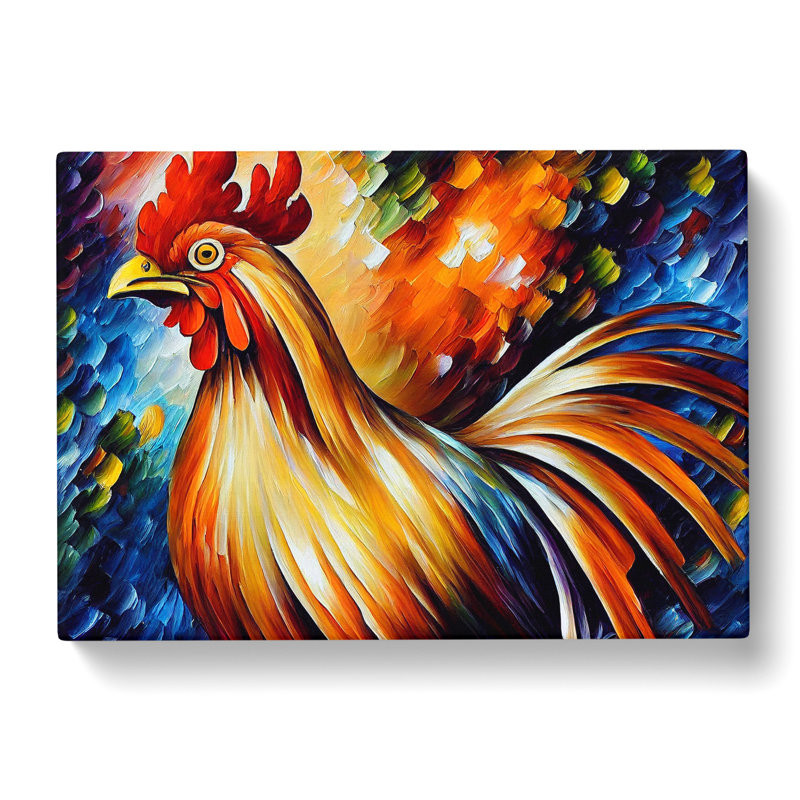 Rooster Painting Vol.3 Abstract - Wrapped Canvas, 50cm H x 76cm W x 3cm D