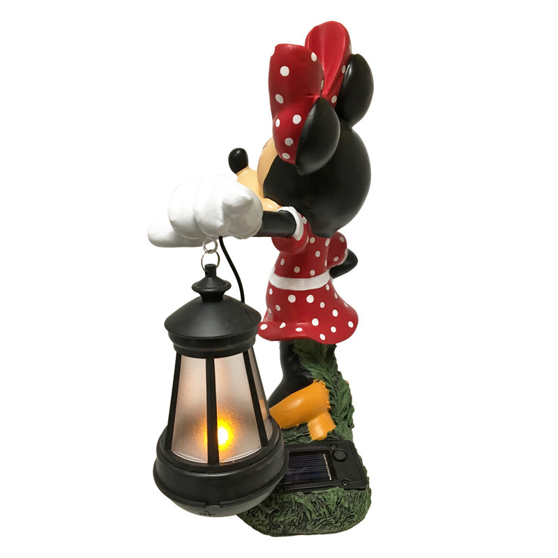 Disney Minnie Mouse Multicolor Solar LED Lighted Outdoor Garden Statue, 12 inches Tall