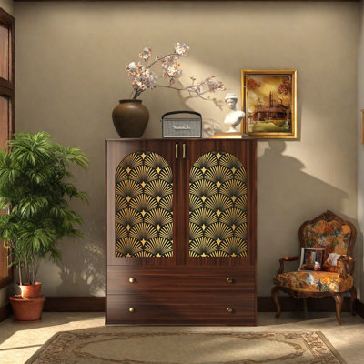 Natural Pine Cabinet with Ample Storage