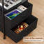 39cm W Night Stand with Charger Station and LED Lights, 2 Drawer Nightstand-41046032