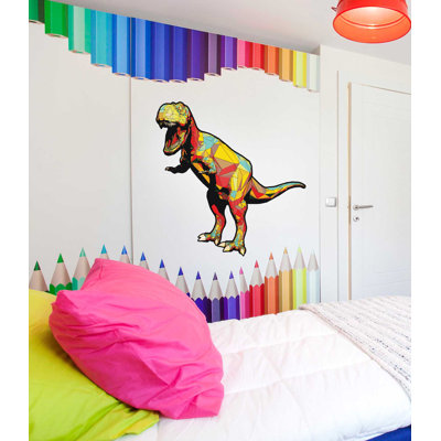 Décalcomanie murale dinosaure polygonal