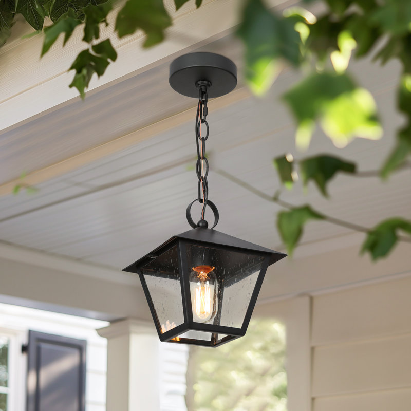 Luminaire suspendu d'extérieur moderne 1 lumière H 9 po Cintron