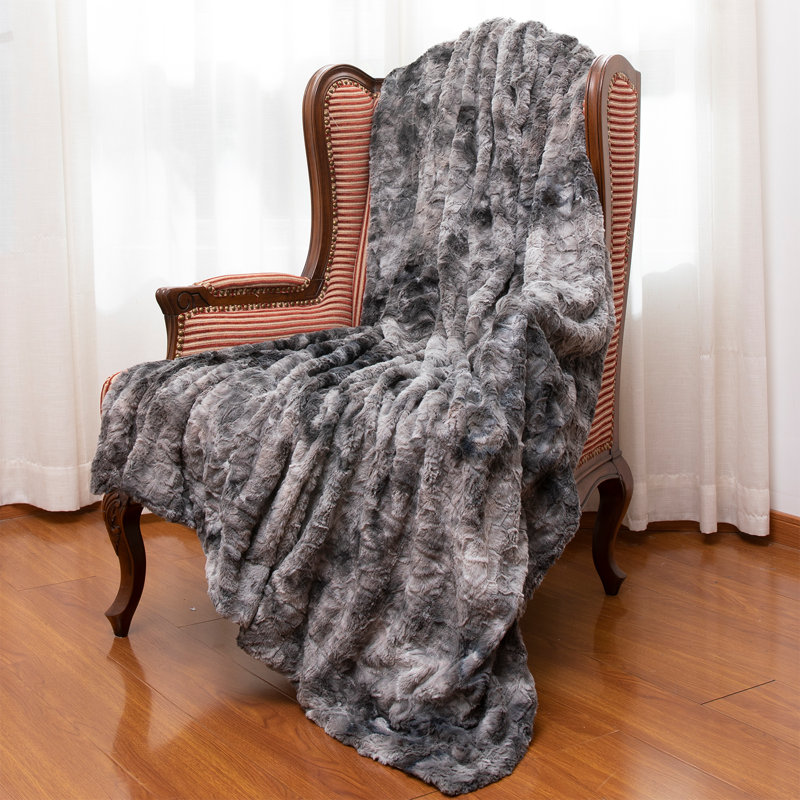 Standard Throw Blanket, 50" W x 60" L, Gray/White