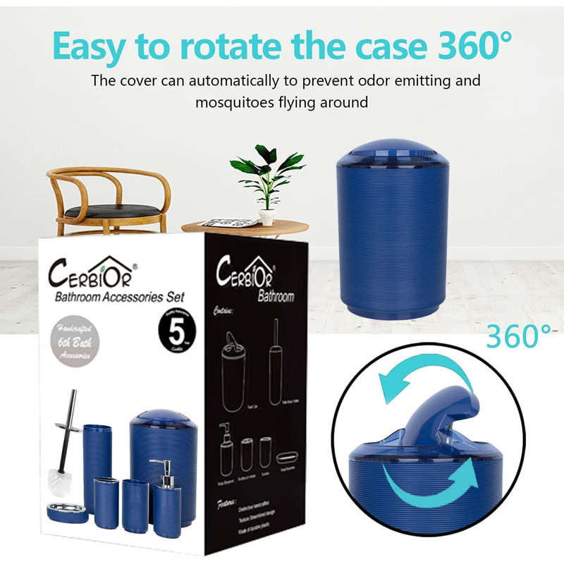Balch Bathroom Accessory Set, Blue