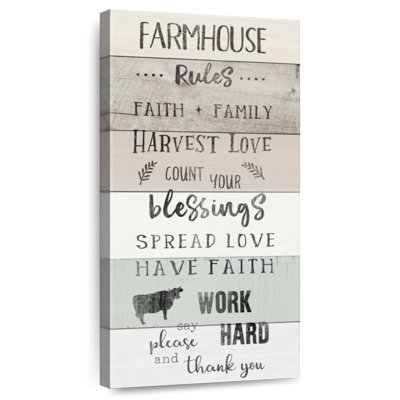 Farmhouse Rules Wall Sign