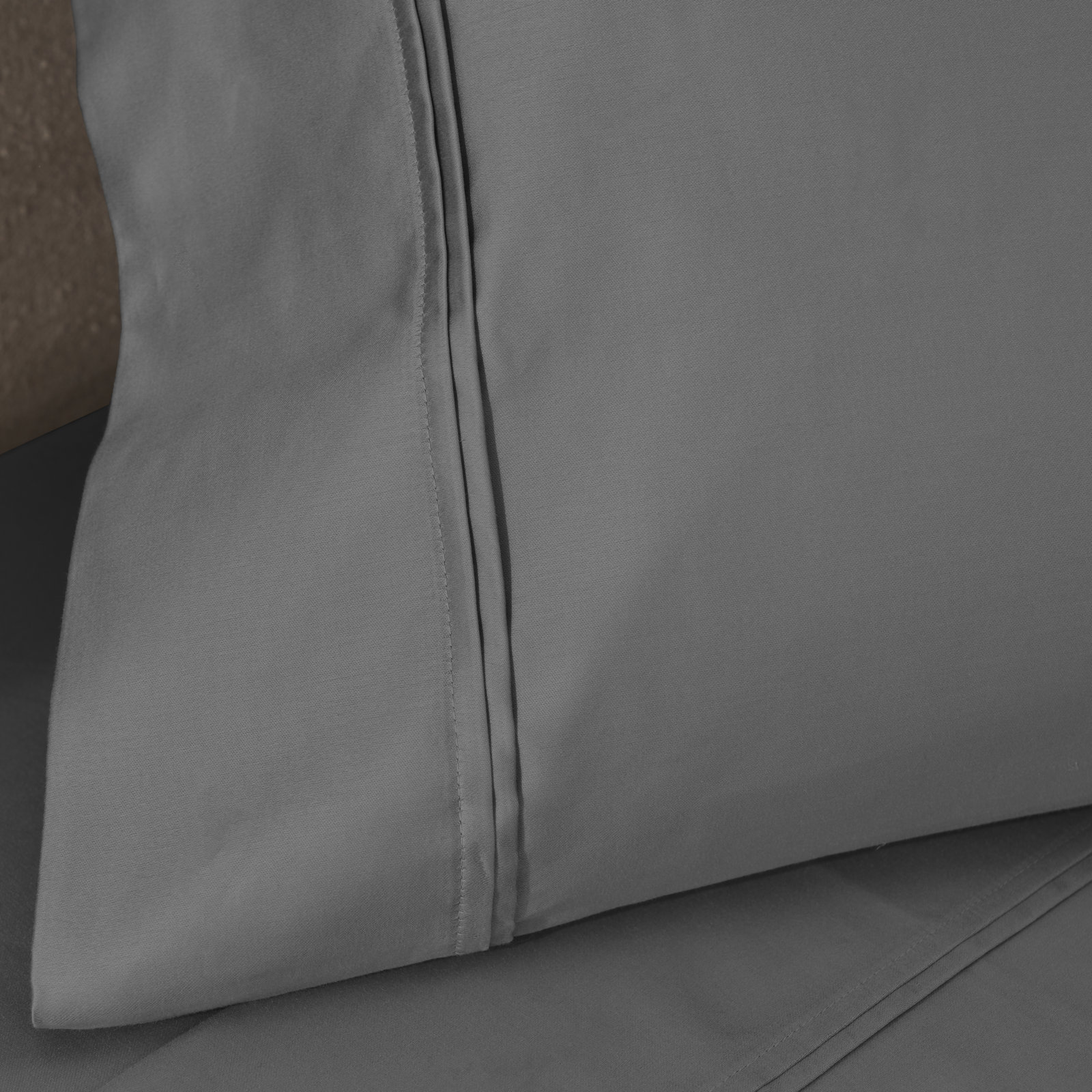Mellark Cotton Pillowcase, Charcoal, Standard Pillowcase