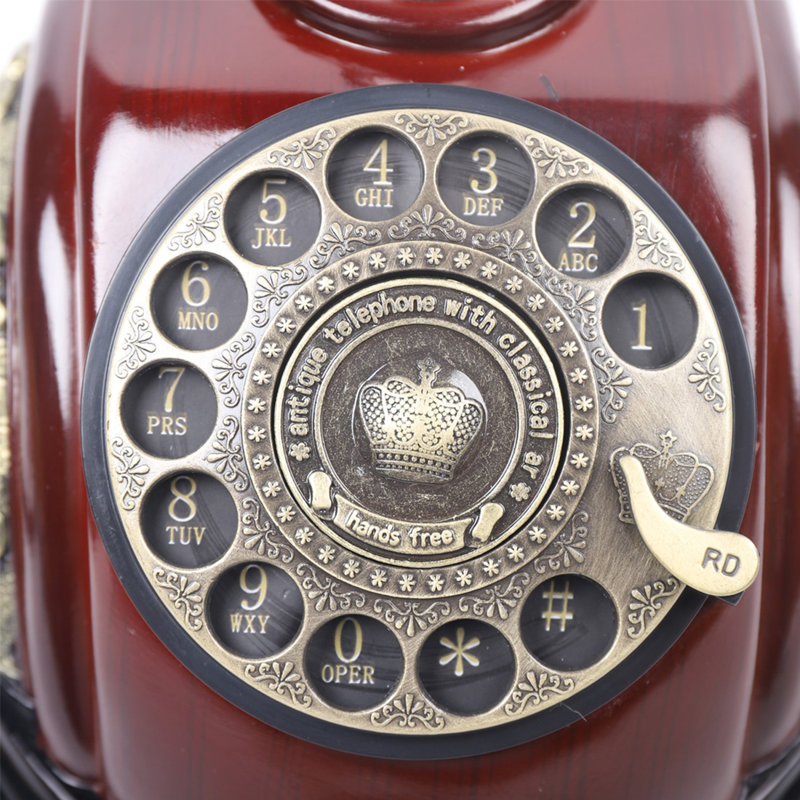 Retro Rotary Dial Phone, Vintage Corded Landline with Hands-Free & Redial