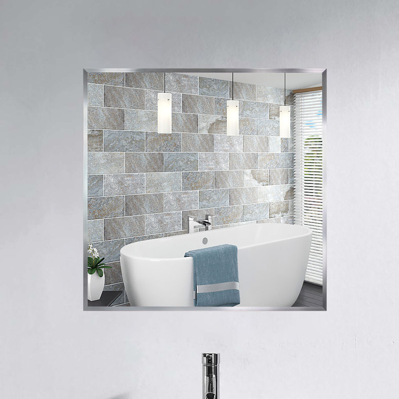 Derosier Metal Flat Wall Mirror, 20" H x 20" W