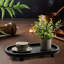 Plateau décoratif en bois, plateau ovale perlé pour table basse, plateau de service rustique pour salon et cuisine