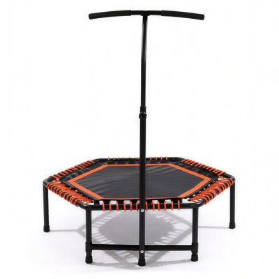 Mini rebondisseur pour adultes avec guidon réglable, cordes élastiques, stable et silencieux, intérieur et extérieur, entraînement complet du corps et détente, trampoline de remise en forme pour la maison et la salle de sport, cardio et musculation