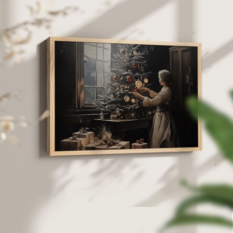 Art de Noël - CMIX - Reproduction encadrée - Restickable, H 22 po x l 28 po, Naturel