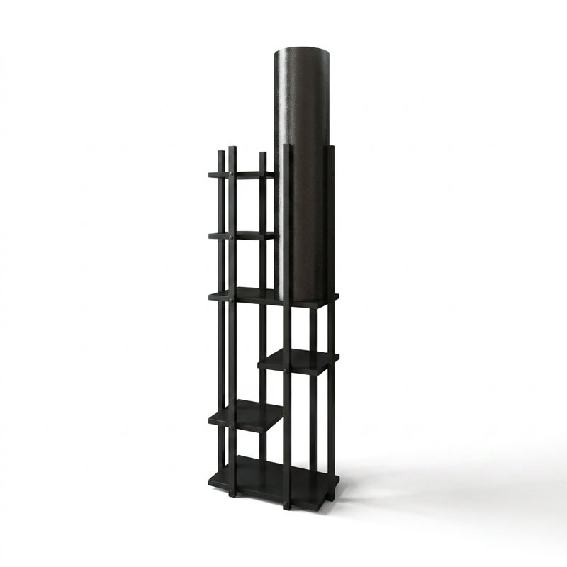 Zephyr Black Drum Shade Floor Lamp