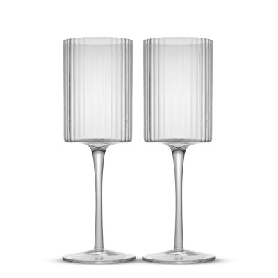 JoyJolt Elle Fluted White Wine Glasses, 11.5oz