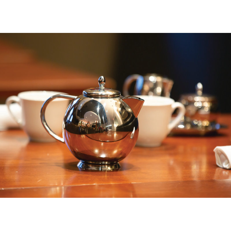 Polished Stainless Steel 24 Oz. Teapot