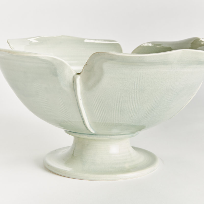 Petalo Handmade Ceramic Decorative Bowl, Celadon