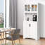 Armoire de cuisine avec tablettes réglables et espace pour micro-ondes pour la salle à manger, armoire de rangement décorative pour la maison