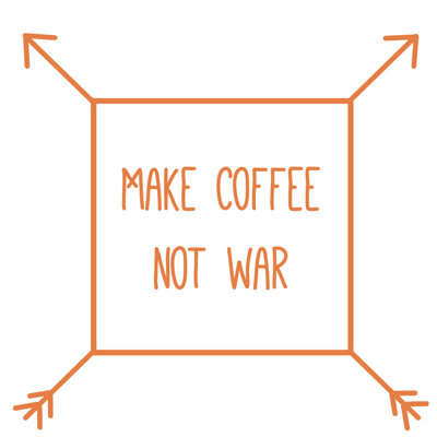 Adhésif décoratif « make coffee not war »