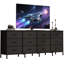 Commode 12 tiroirs en tissu, meuble télé polyvalent avec station de charge intégrée-129490087