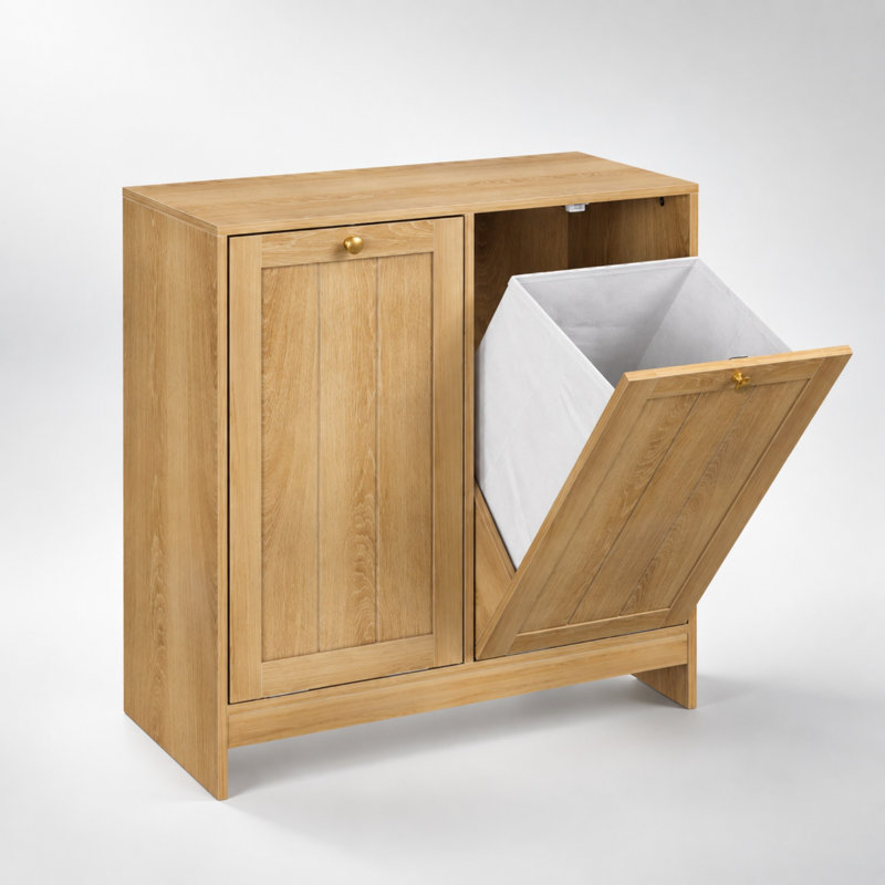 Armoire à linge basculante avec 2 paniers amovibles et ensemble anti-basculement