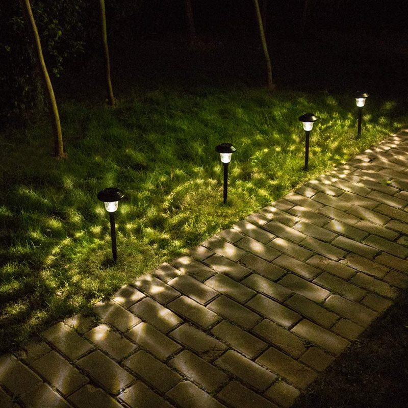 8 Pack Black Low Voltage Solar Powered ntegrated LED Pathway Light Outdoor