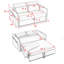 Canapé-lit convertible futon 3 en 1, petite causeuse en velours de 55 po avec 2 coussins, dossier inclinable, poches latérales pour le salon, canapé-lit-314739615
