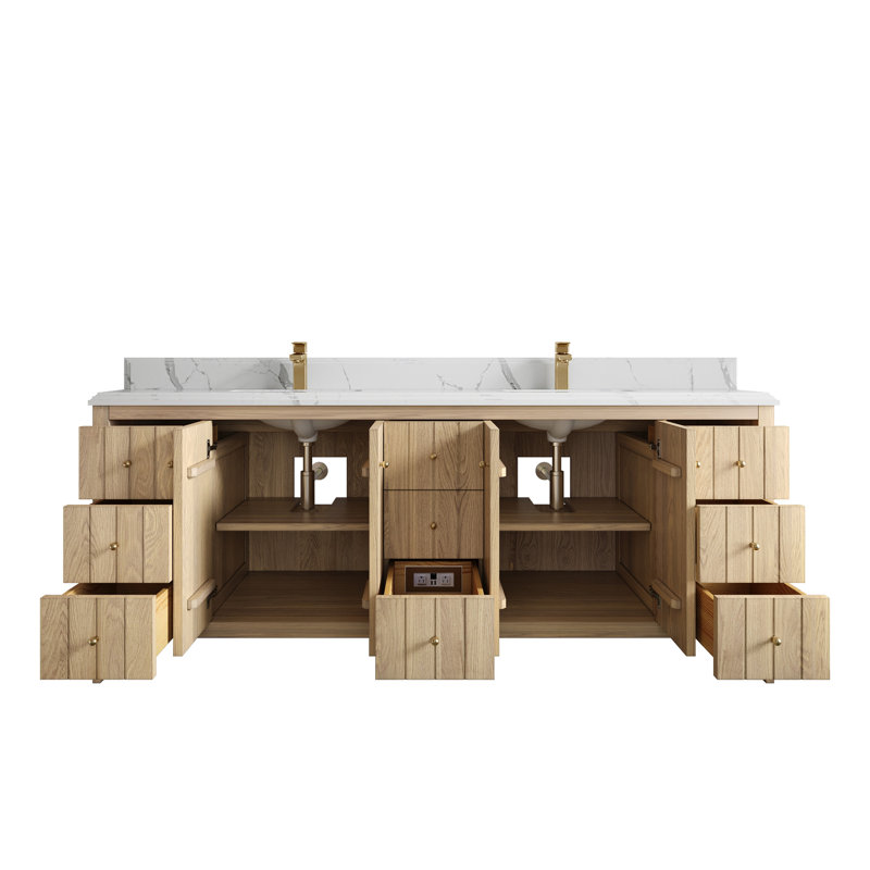 84 po. X P 22 po Meuble-lavabo double en D, Laza