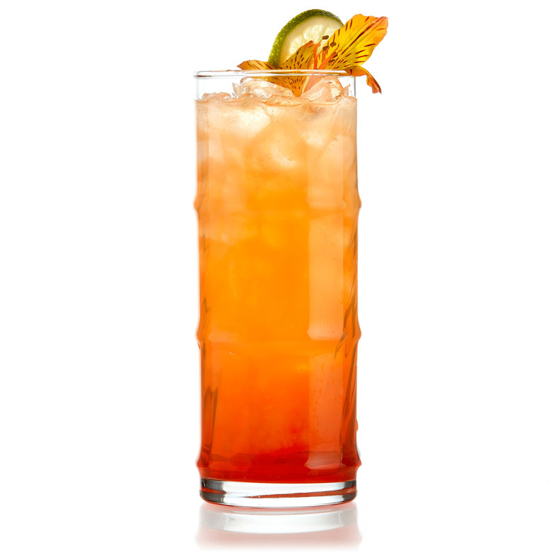 Libbey Tiki Bamboo 16 oz Clear Highball Glasses Set