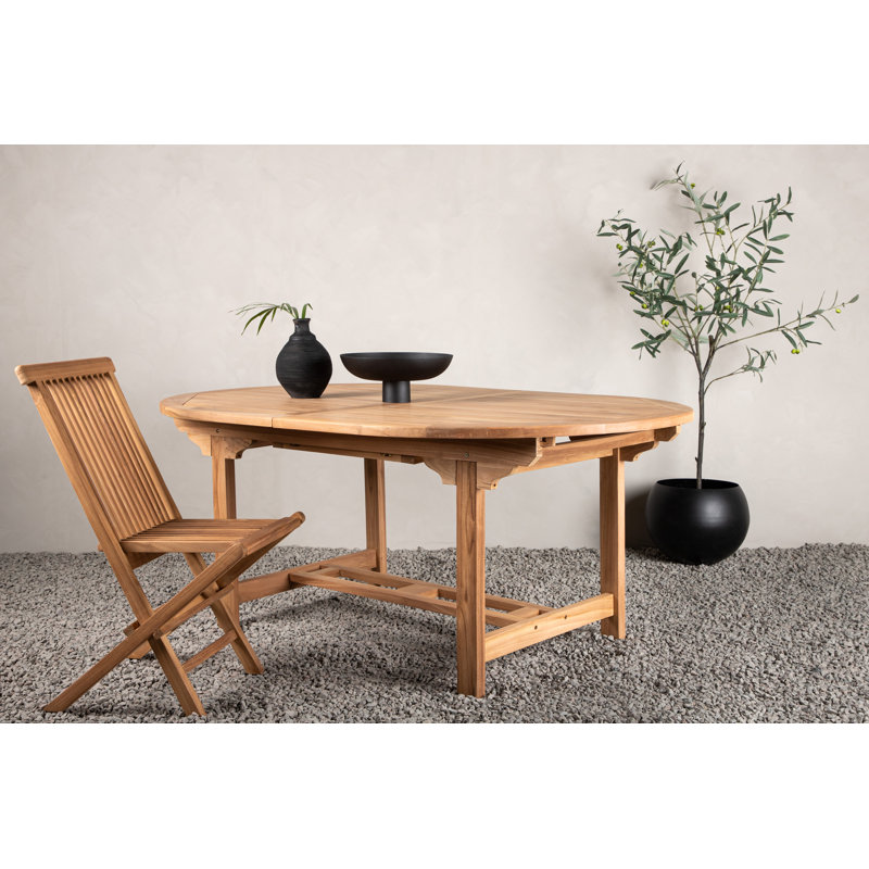 Giolou Rectangular Teak Extendable Outdoor Dining Table , 180cm cm W 100cm cm D