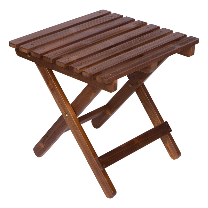 Grandview Assembled Folding Square Outdoor Side Table, Oak